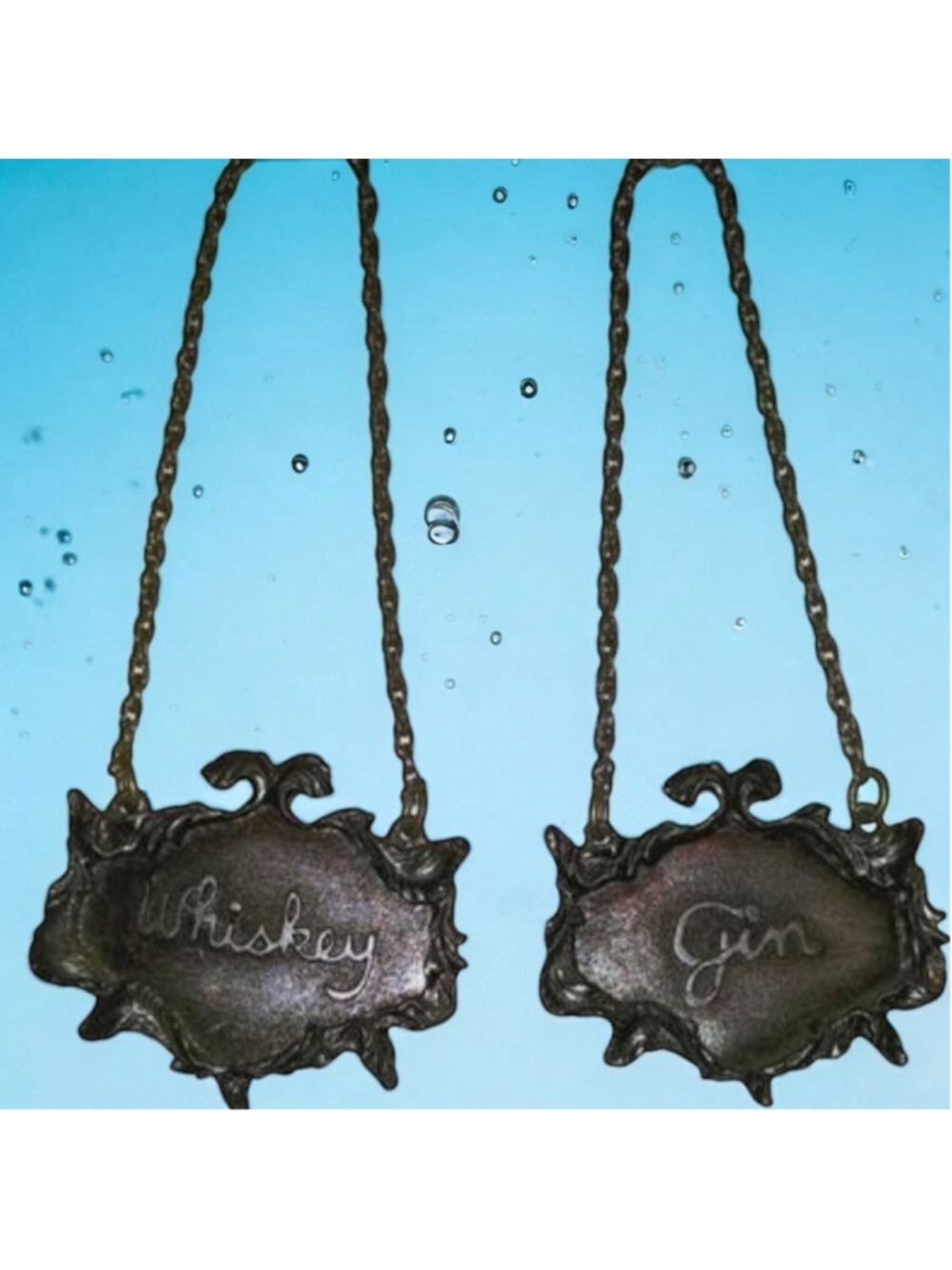 Vintage Metzke Pewter Decanter Tags 1975/Great for Moody/Speakeasy Decor!